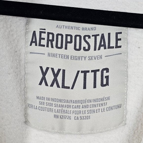 Aeropostale Aero Y2K California Mens 2XL Long Sleeve Full Zip White Hoodie - Picture 6 of 9